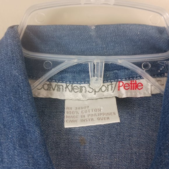 Calvin Klein Sport| Vintage Chambray Soft Denim Jumpsuit Size Petite - Picture 5 of 5